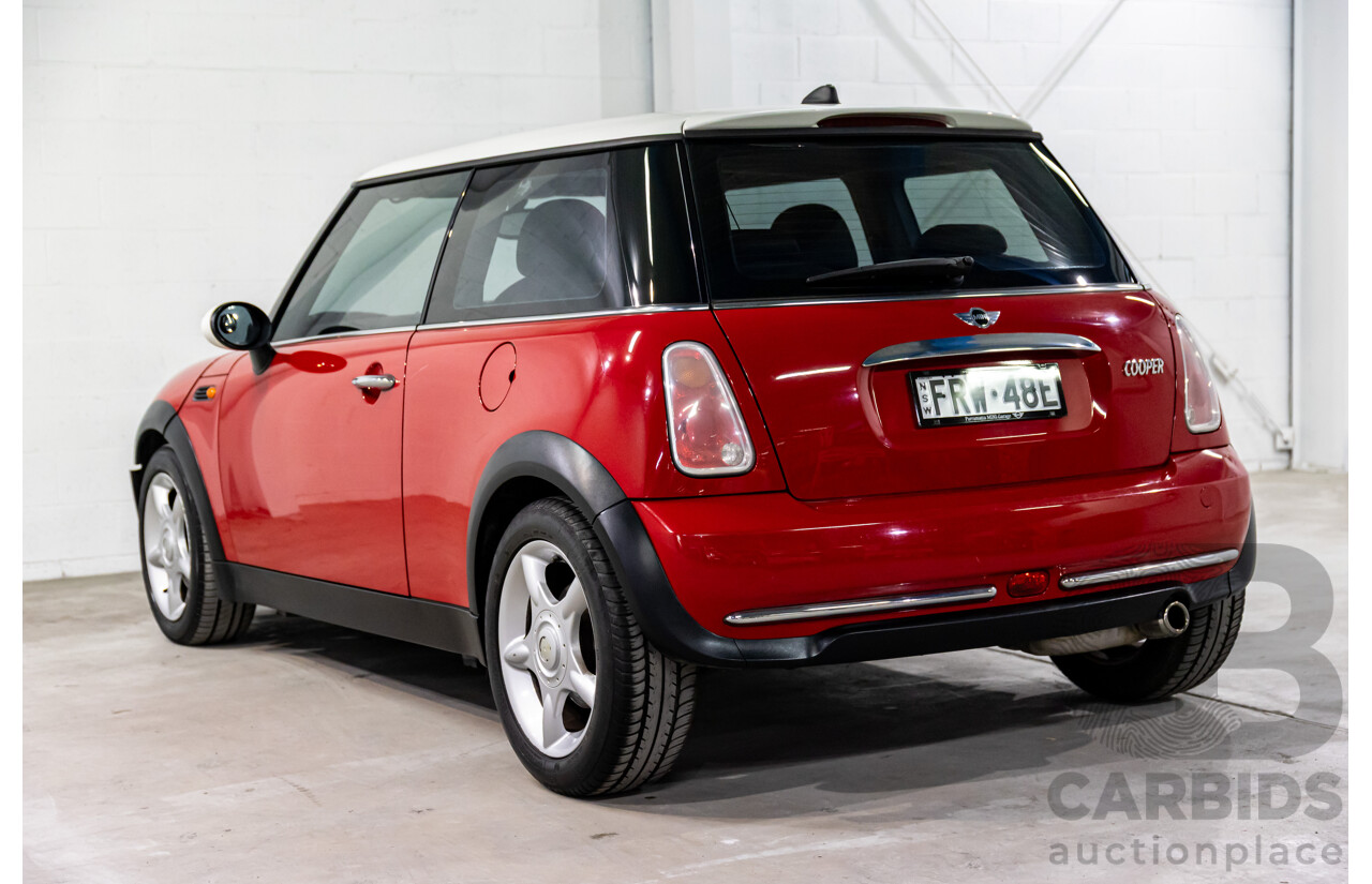 9/2004 Mini Cooper Chilli R50 2d Hatchback Chili Red/Pepper White Roof 1.6L