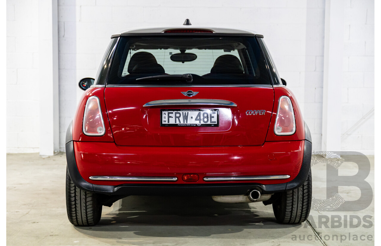 9/2004 Mini Cooper Chilli R50 2d Hatchback Chili Red/Pepper White Roof 1.6L