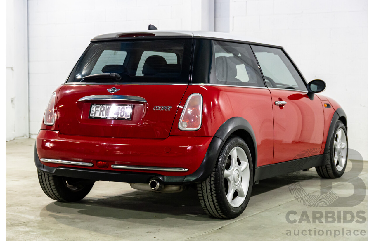 9/2004 Mini Cooper Chilli R50 2d Hatchback Chili Red/Pepper White Roof 1.6L