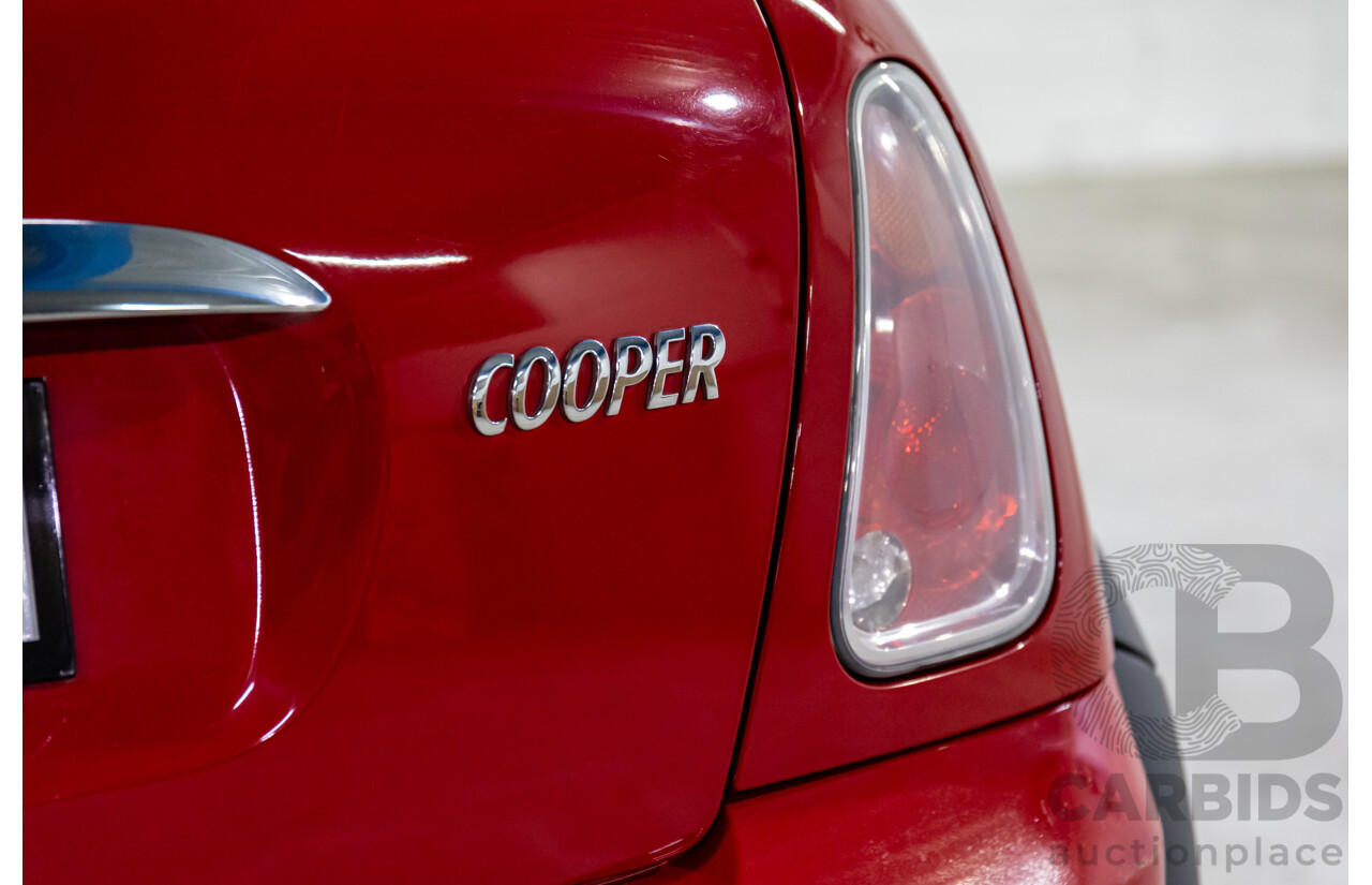 9/2004 Mini Cooper Chilli R50 2d Hatchback Chili Red/Pepper White Roof 1.6L