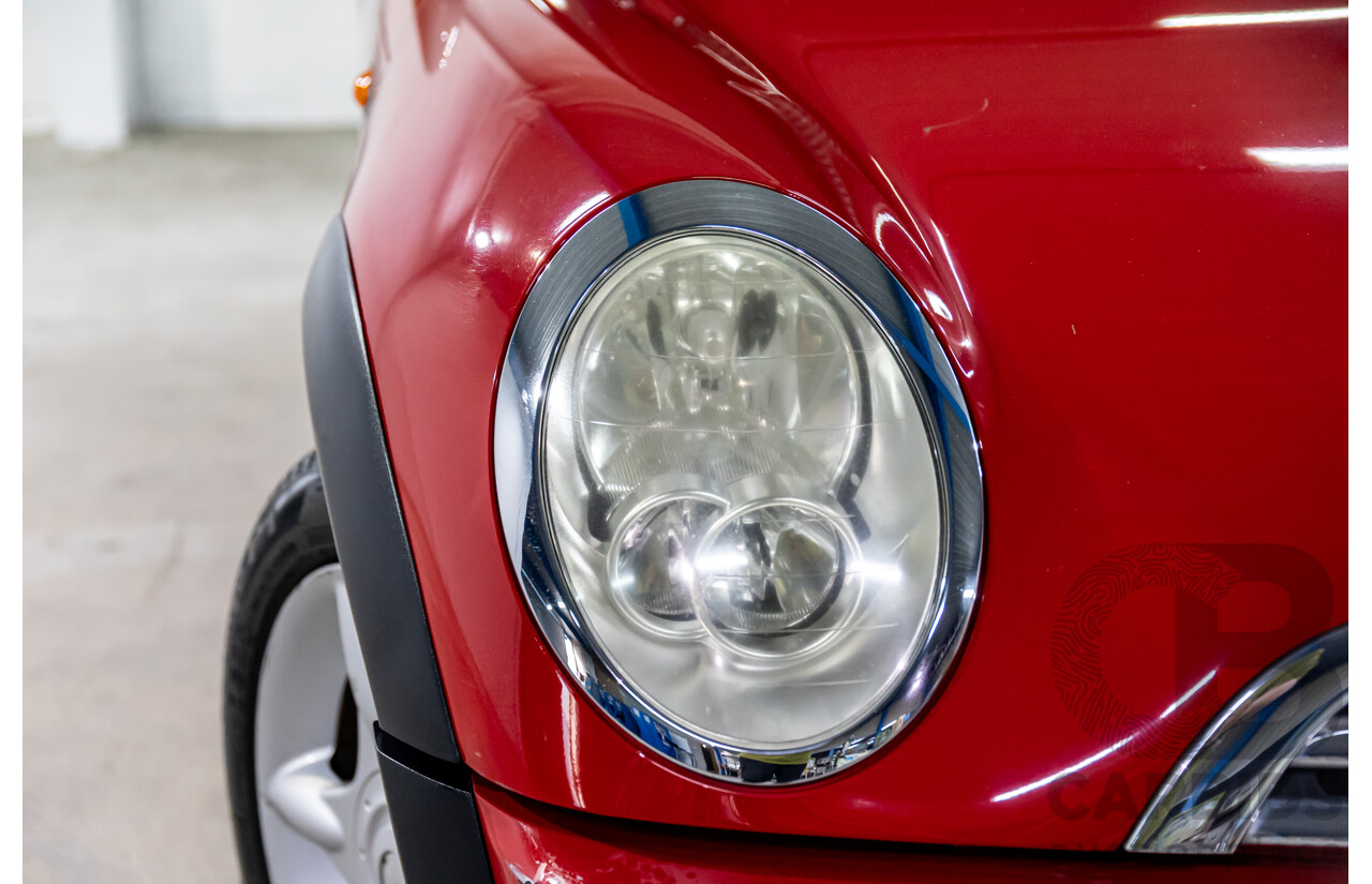 9/2004 Mini Cooper Chilli R50 2d Hatchback Chili Red/Pepper White Roof 1.6L