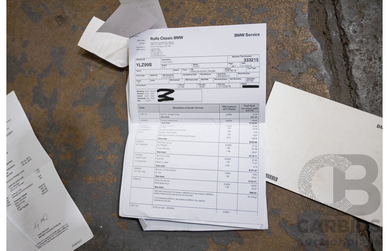 5/2012 BMW X5 Xdrive 30d E70 (AWD) MY12 Upgrade 4d Wagon Deep Sea Blue Metallic Turbo Diesel 3.0L - 7 Seat