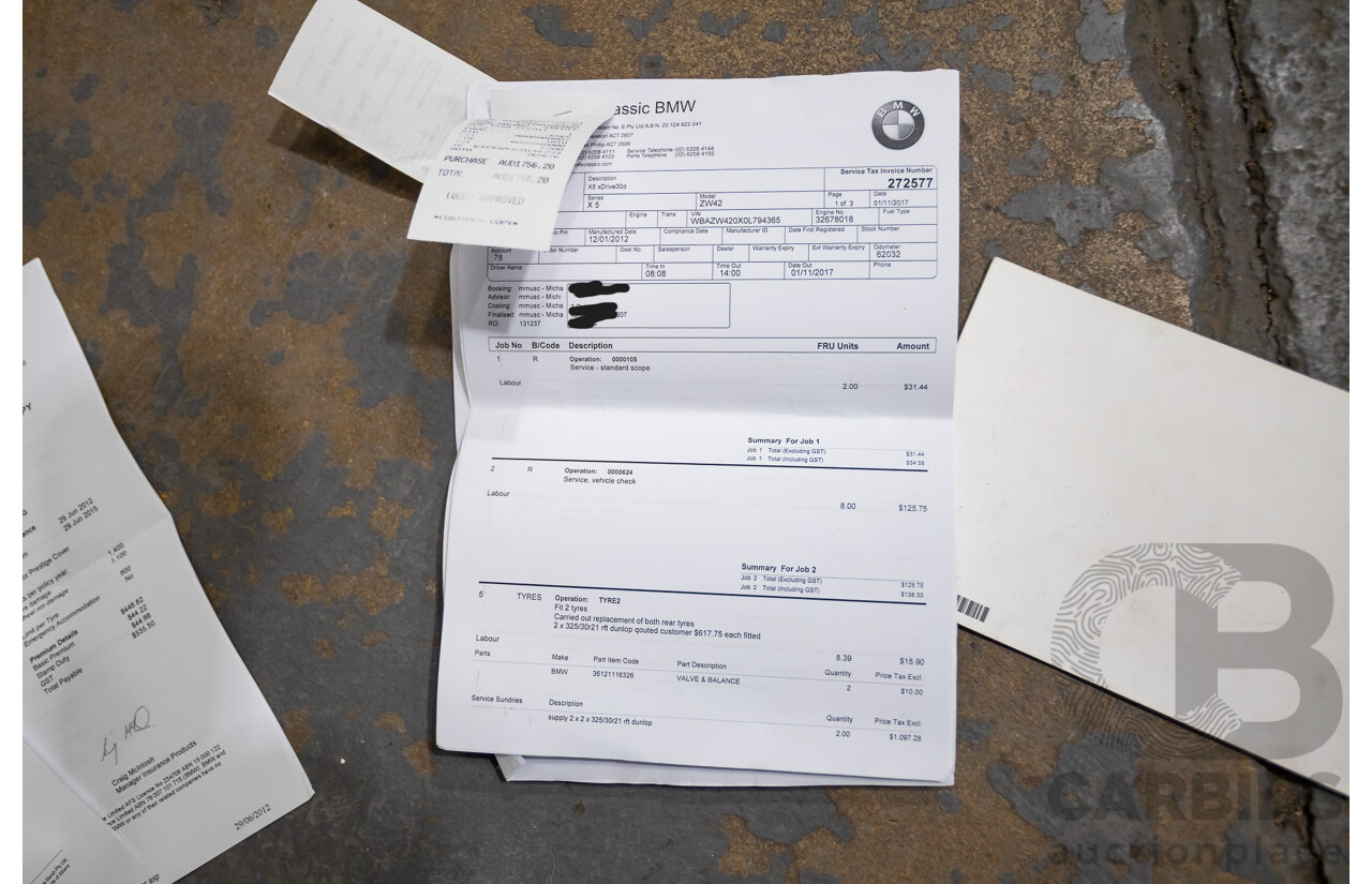 5/2012 BMW X5 Xdrive 30d E70 (AWD) MY12 Upgrade 4d Wagon Deep Sea Blue Metallic Turbo Diesel 3.0L - 7 Seat