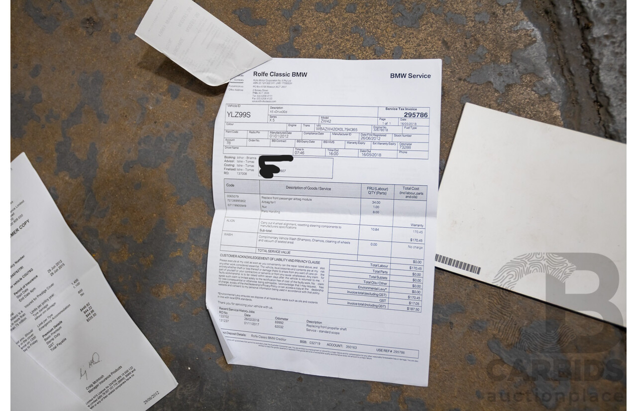 5/2012 BMW X5 Xdrive 30d E70 (AWD) MY12 Upgrade 4d Wagon Deep Sea Blue Metallic Turbo Diesel 3.0L - 7 Seat