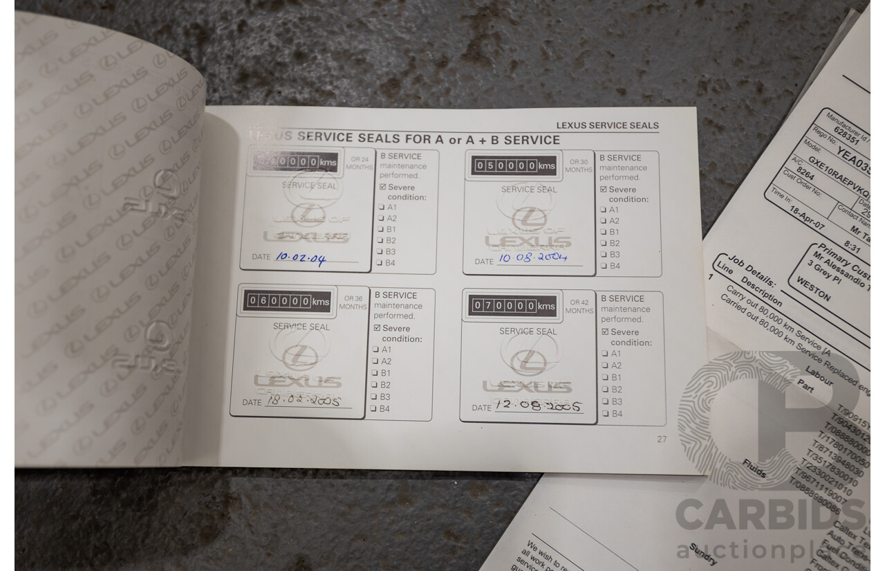 9/2001 Lexus IS200 GXE10R 4d Sedan Sunburst Orange 2.0L