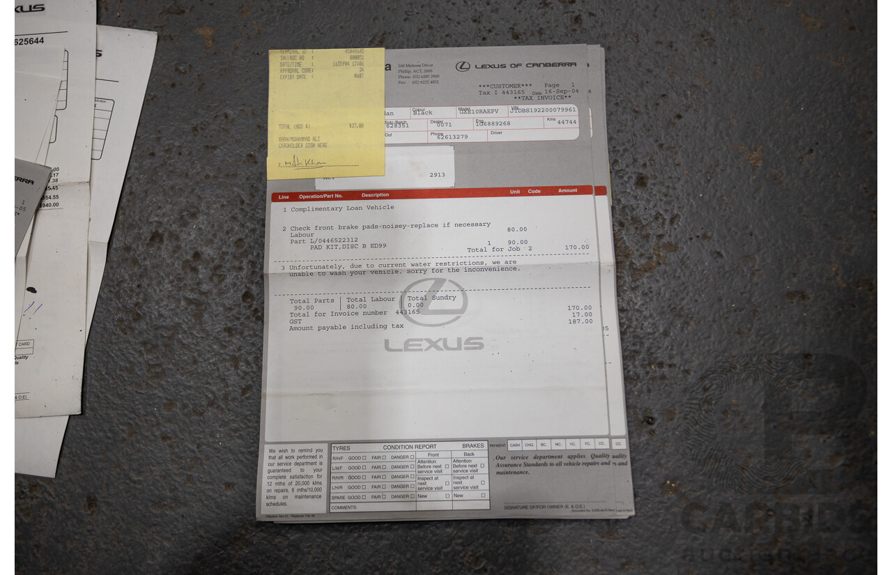 9/2001 Lexus IS200 GXE10R 4d Sedan Sunburst Orange 2.0L