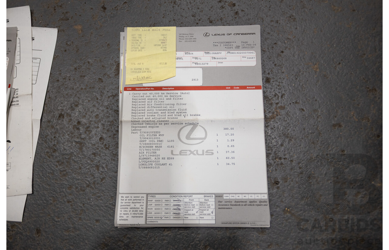 9/2001 Lexus IS200 GXE10R 4d Sedan Sunburst Orange 2.0L