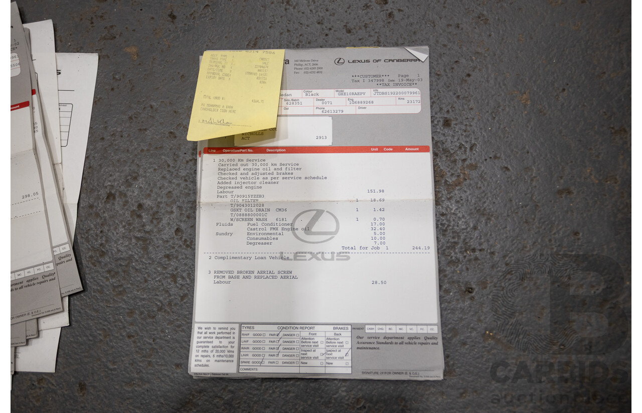 9/2001 Lexus IS200 GXE10R 4d Sedan Sunburst Orange 2.0L