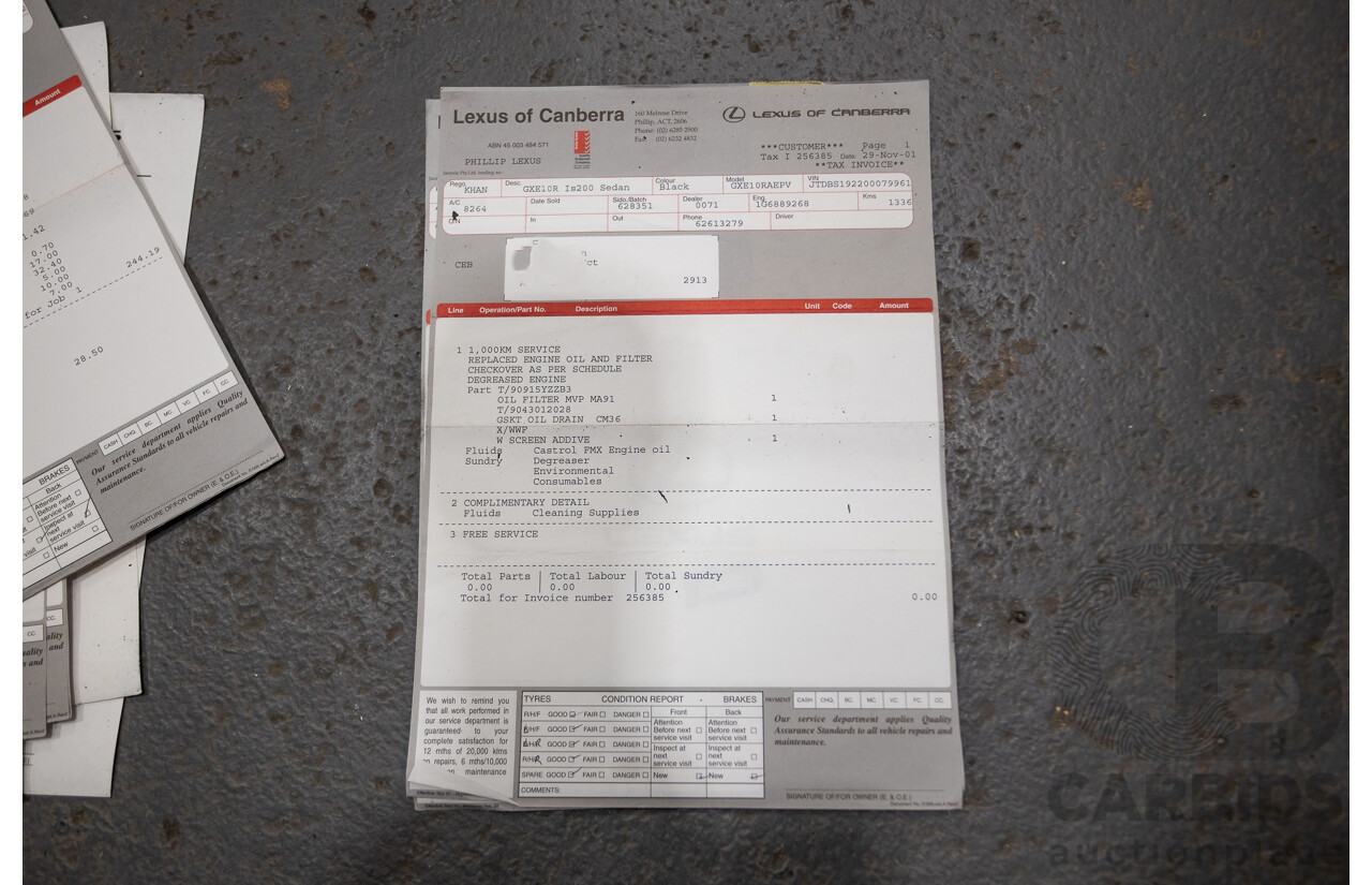 9/2001 Lexus IS200 GXE10R 4d Sedan Sunburst Orange 2.0L