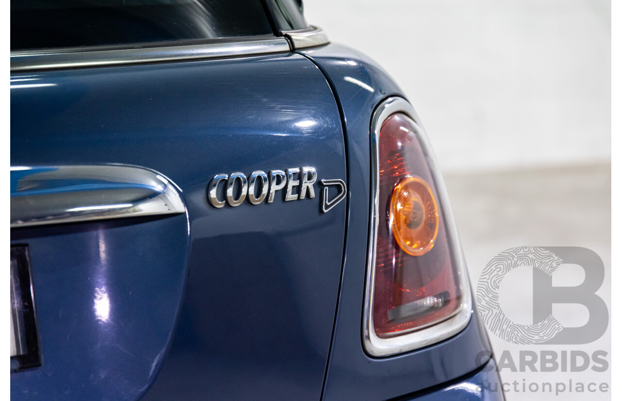 9/2009 Mini Cooper D R56 2d Hatchback Horizon Blue Metallic/Pepper White Roof Turbo Diesel 1.6L