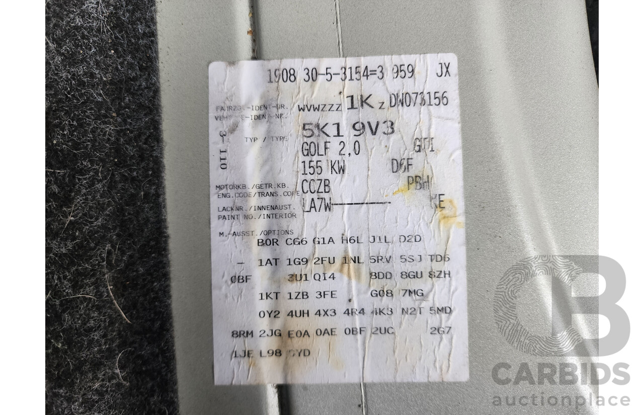 10/2012 Volkswagen Golf GTi 1K MY12 5d Hatchback Silver 2.0L