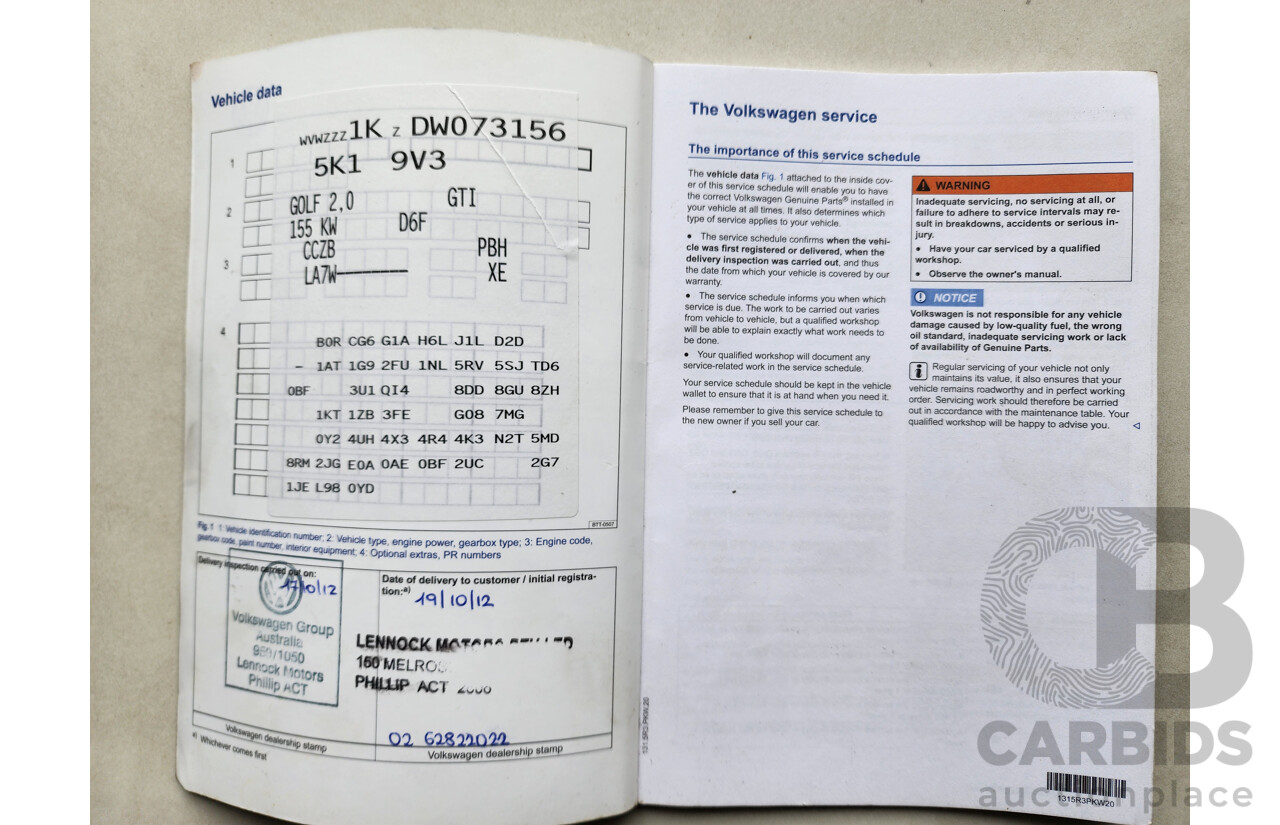 10/2012 Volkswagen Golf GTi 1K MY12 5d Hatchback Silver 2.0L