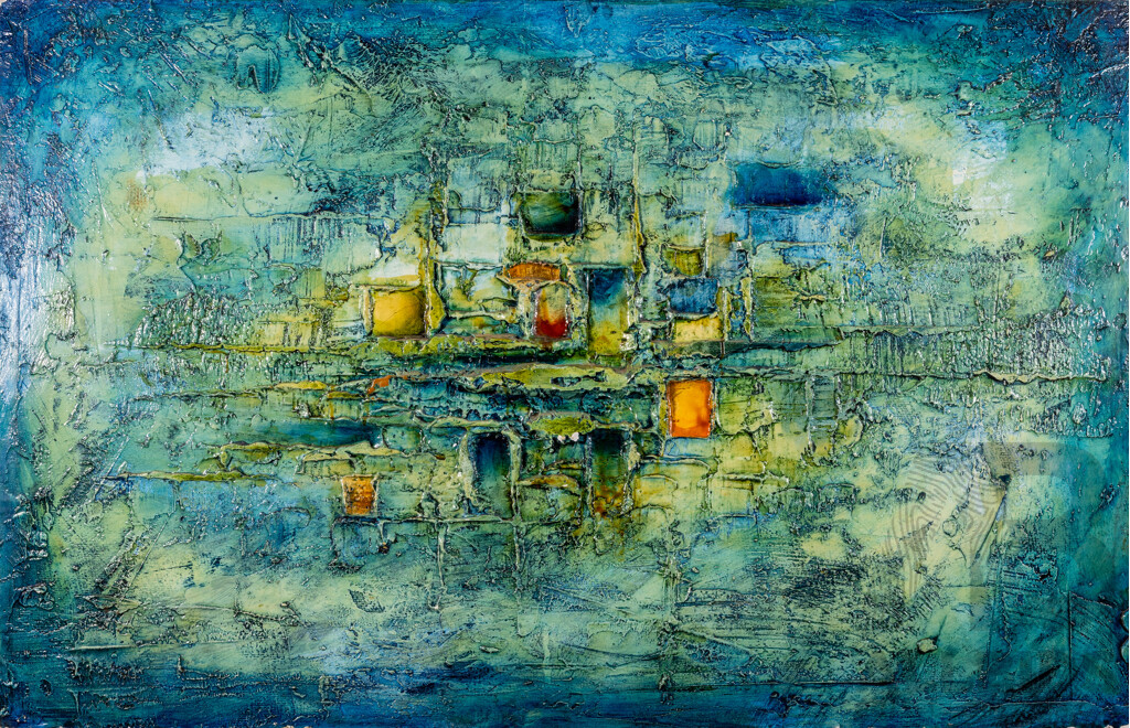 Maynard Waters, (20th Century, Australian, 1936-), Neutropia, Original Mid Century Mixed Media Oil and Plaster, 91 X 42 Cm (frame)