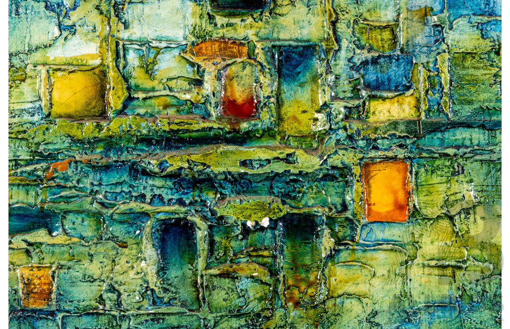 Maynard Waters, (20th Century, Australian, 1936-), Neutropia, Original Mid Century Mixed Media Oil and Plaster, 91 X 42 Cm (frame)