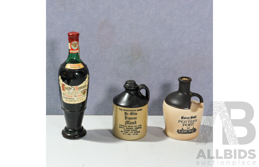 Collection Three Bottles Vintage Alcohol