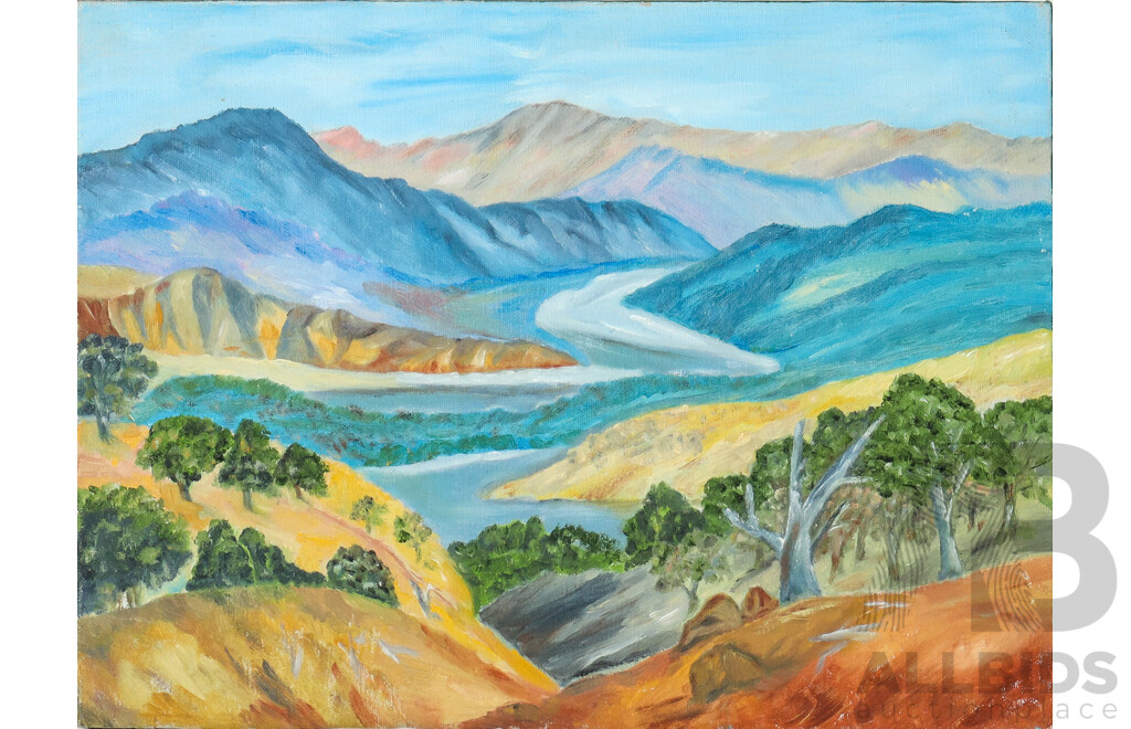 Boyd (20th Century), Street Scene & Artist Unknown (20th Century) Sweeping Landscape, Pair of Original Vintage Oils on Canvas, 21 x 25 cm & 31 x 41 cm (2)