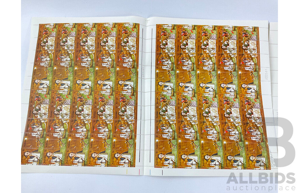 Collection of Australian Mint Stamp Sheets, Blocks and Gutters, Examples Spanning 1960's 70's and 80's, Two Dollar Painting Series, 1970 Expo, Waltzing Matilda
