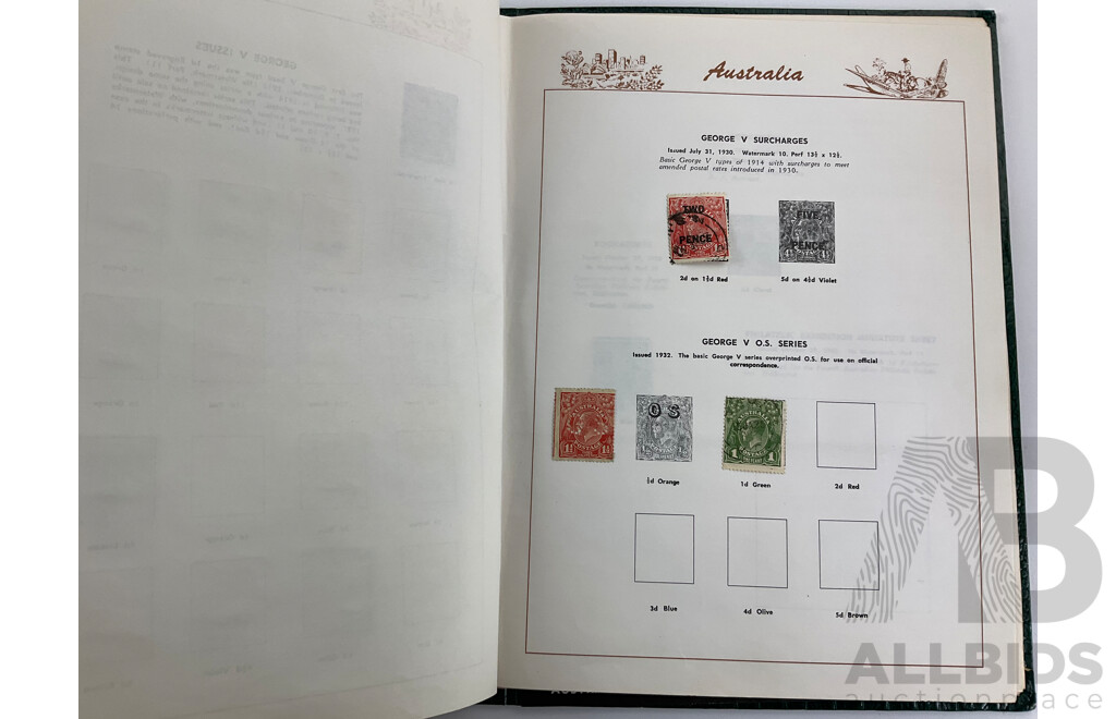 Three Vintage Stamp Albums Including Australian Seven Seas Junior, Mint Sheets, Universal Illustrated, Vintage Australian Stamp Packs and First Day Covers and Briefcase
