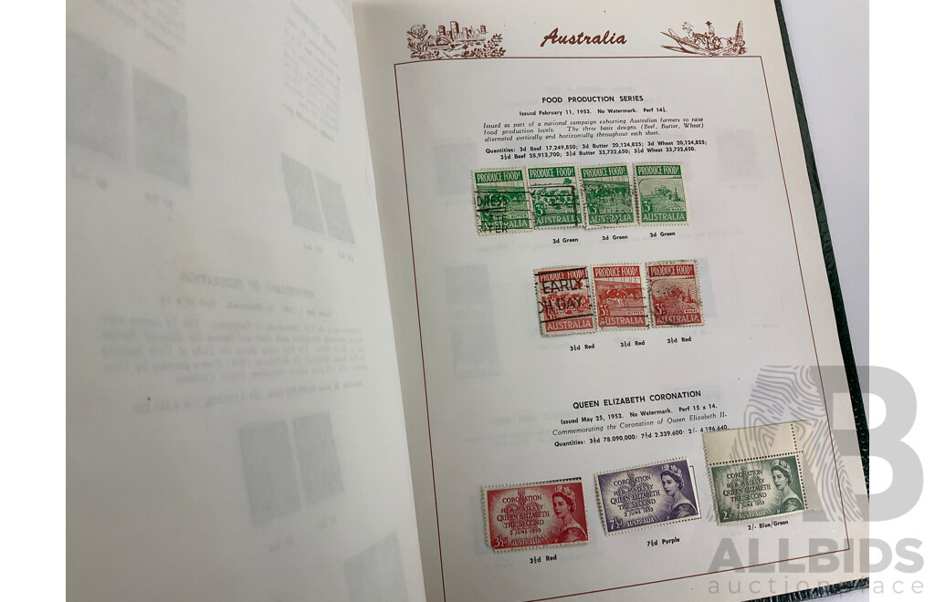 Three Vintage Stamp Albums Including Australian Seven Seas Junior, Mint Sheets, Universal Illustrated, Vintage Australian Stamp Packs and First Day Covers and Briefcase