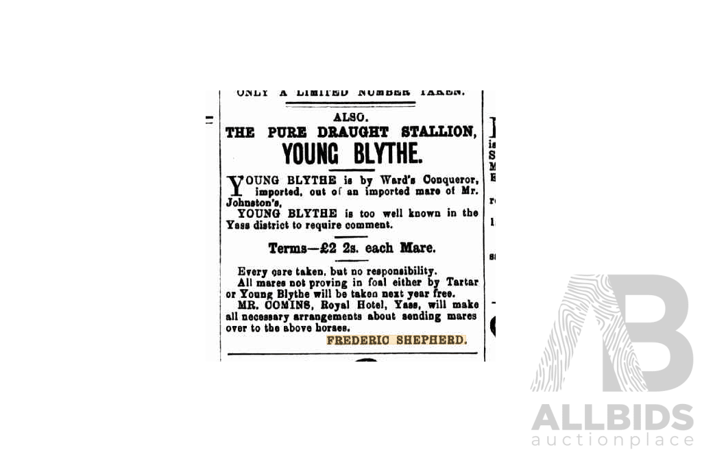 1879 Yass Pastoral & Agricultural Association Pewter Medal