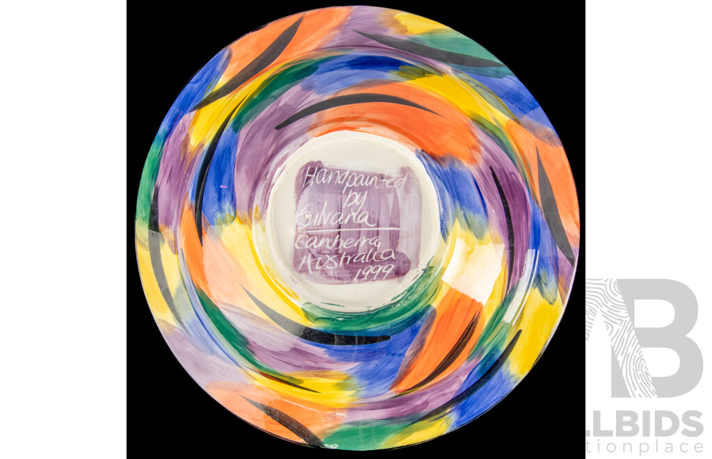 Local Pottery Bowl Hand Painted by Silvana, Canberra 1999