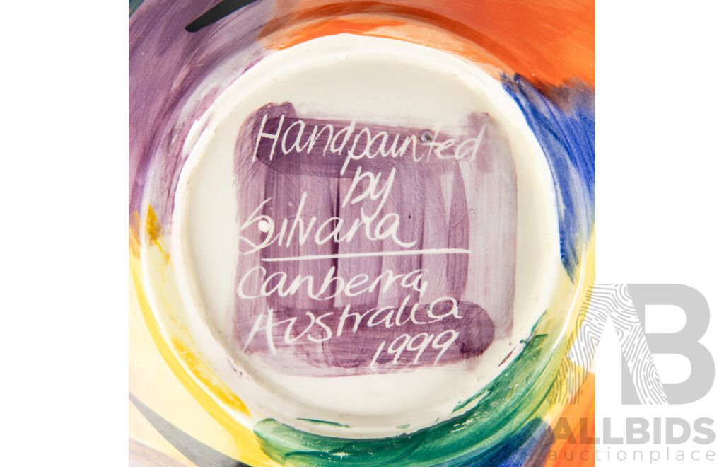 Local Pottery Bowl Hand Painted by Silvana, Canberra 1999