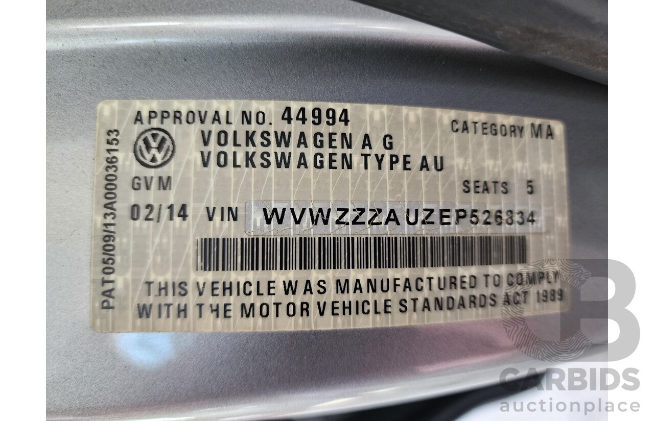 2/2014 Volkswagen Golf 90 TSI AU MY14 4d Wagon Silver 1.4L