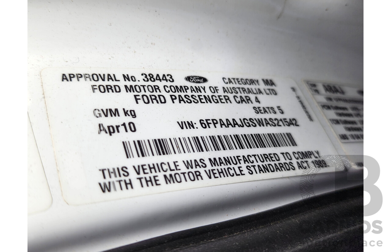 4/2010 Ford G6 Limited Edition FG 4d Sedan White 4.0L