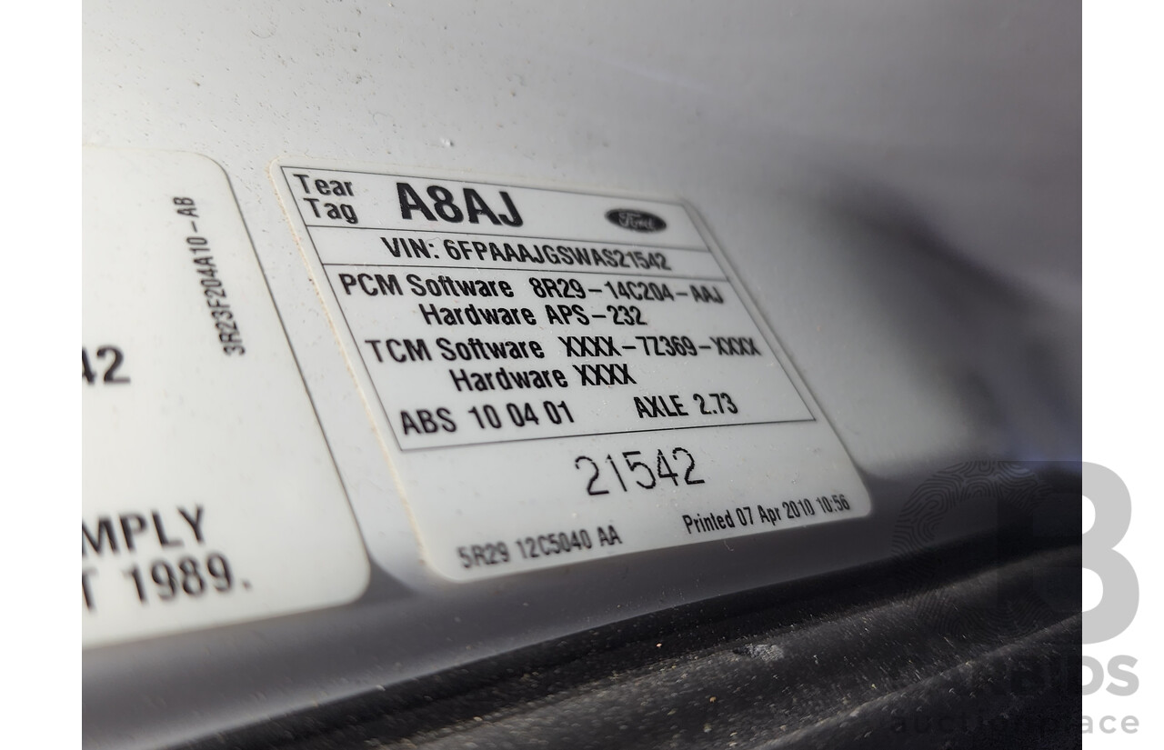 4/2010 Ford G6 Limited Edition FG 4d Sedan White 4.0L