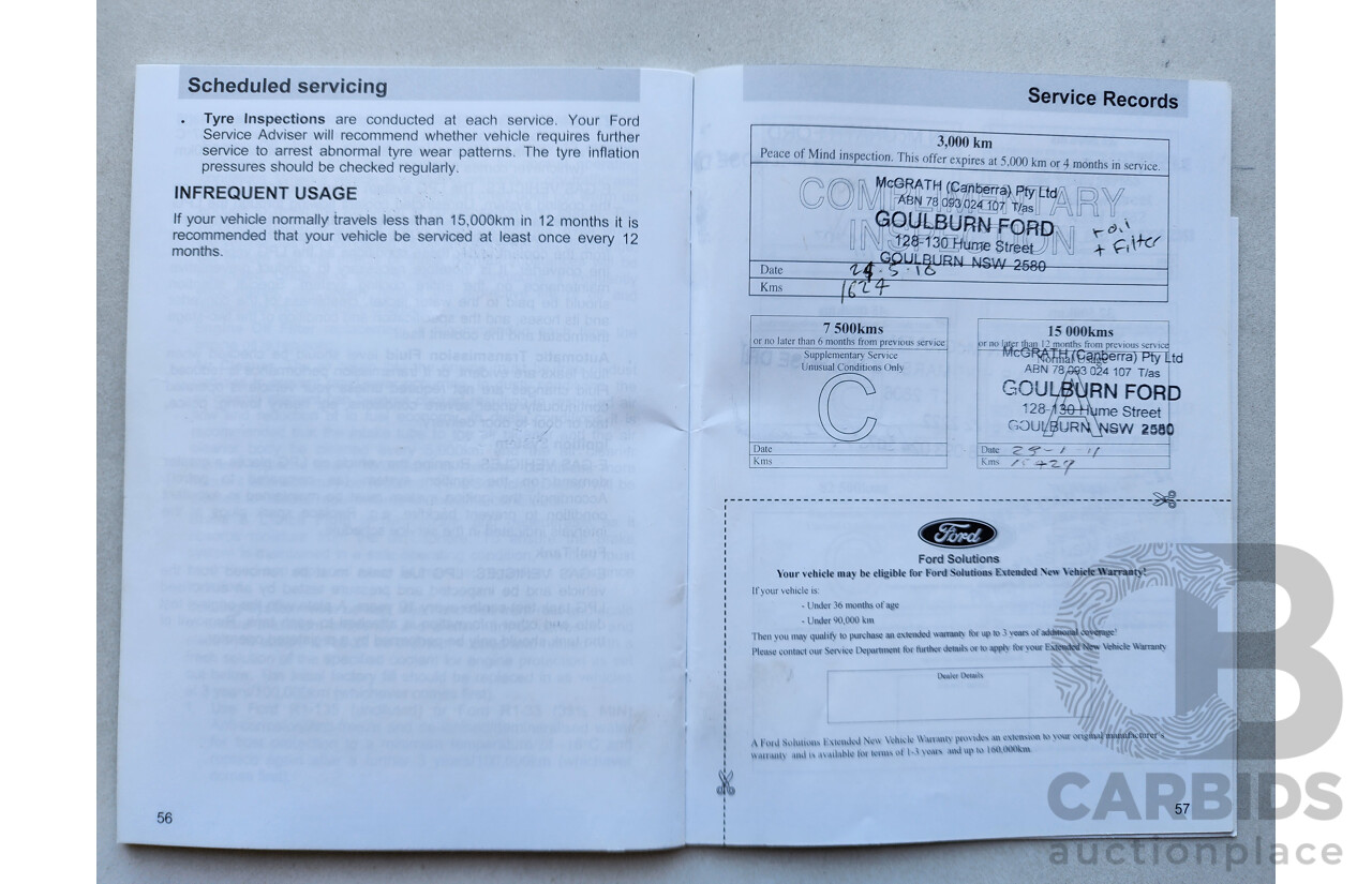 4/2010 Ford G6 Limited Edition FG 4d Sedan White 4.0L