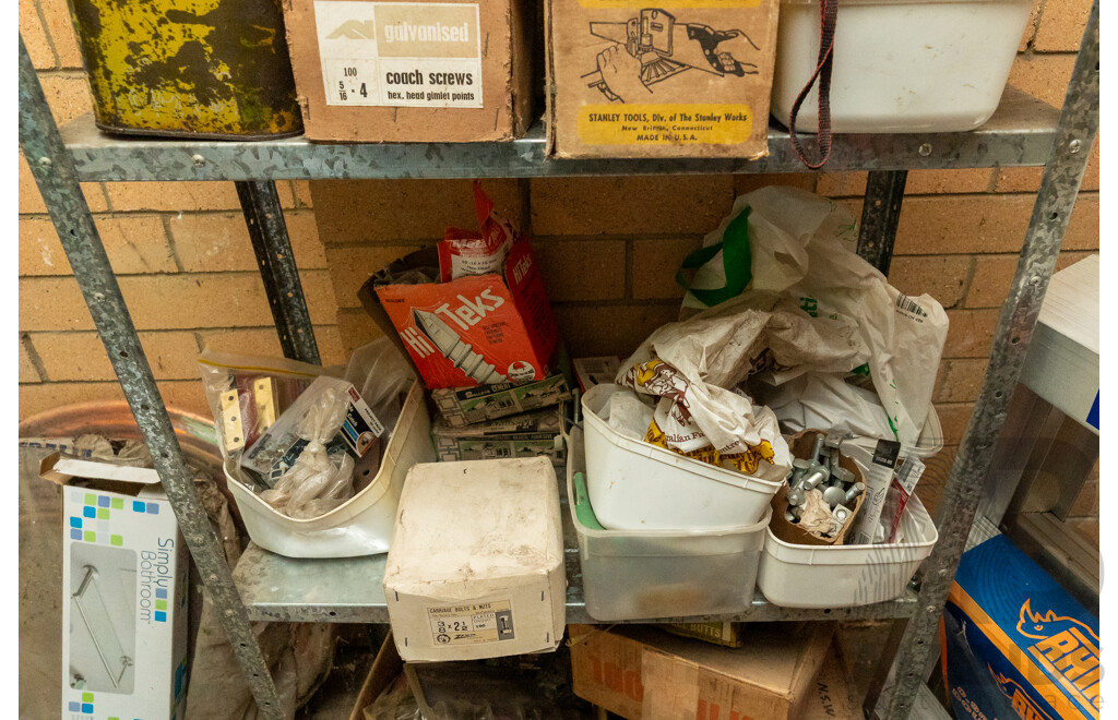 Assorted Job Lot - 4 Bay Shelf with Contents ETC