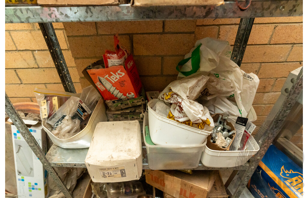 Assorted Job Lot - 4 Bay Shelf with Contents ETC