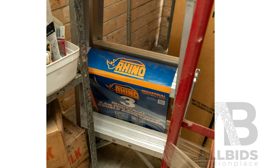 Assorted Job Lot - 4 Bay Shelf with Contents ETC