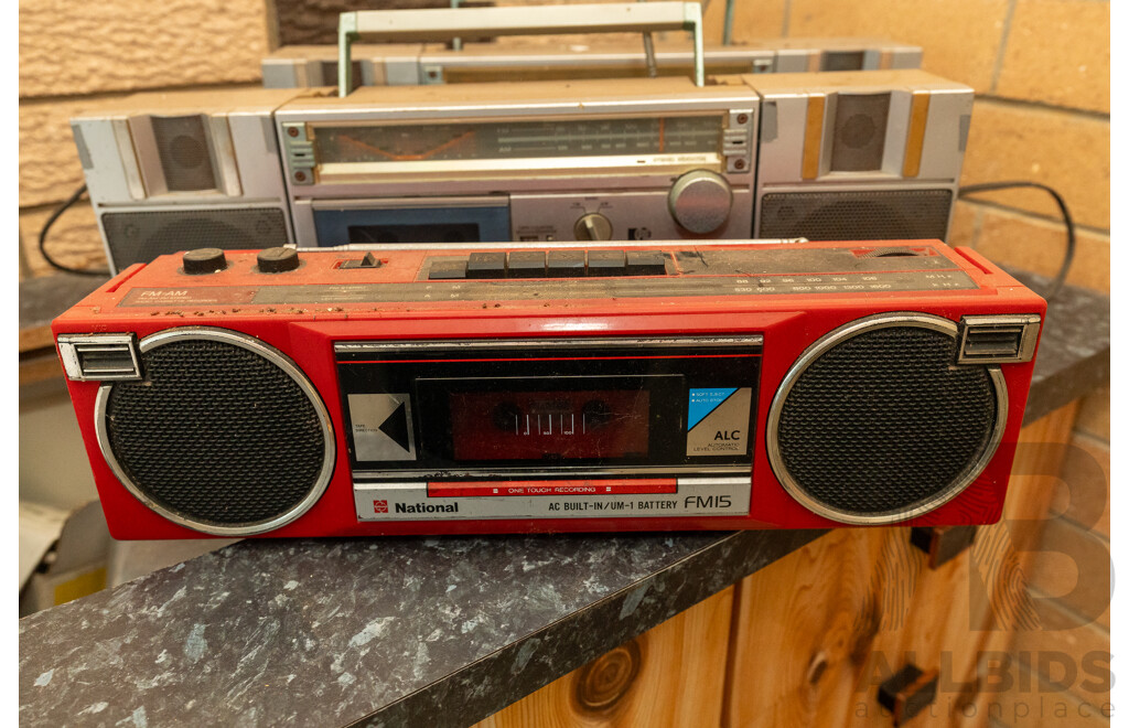 Quantity of 3 Vintage Radio Cassette Players