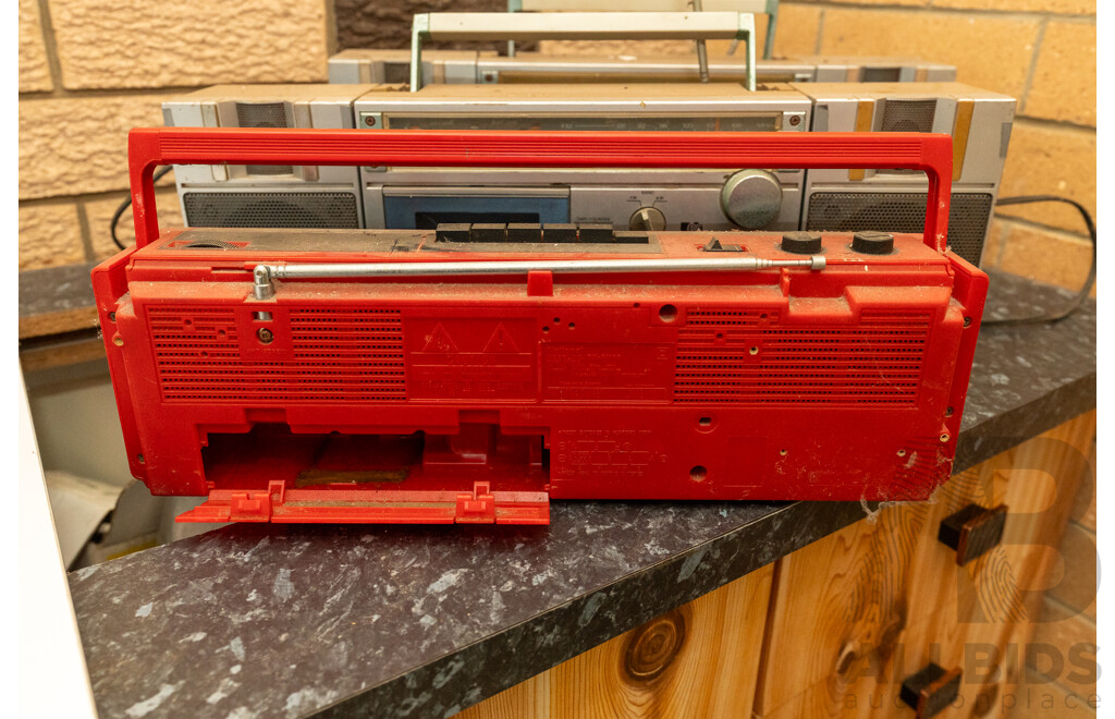 Quantity of 3 Vintage Radio Cassette Players