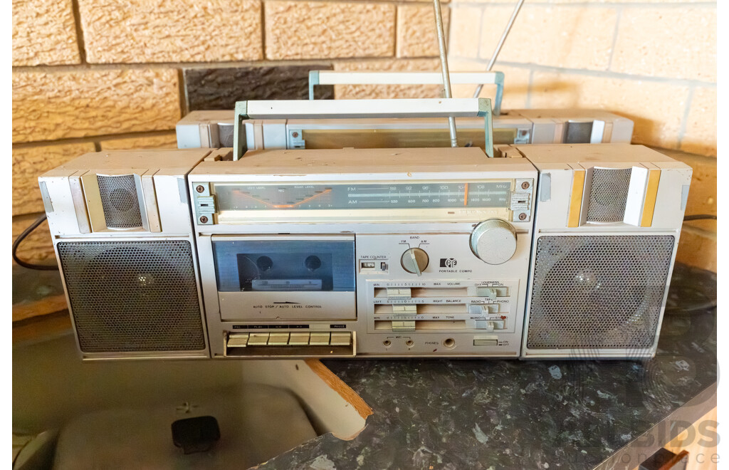 Quantity of 3 Vintage Radio Cassette Players