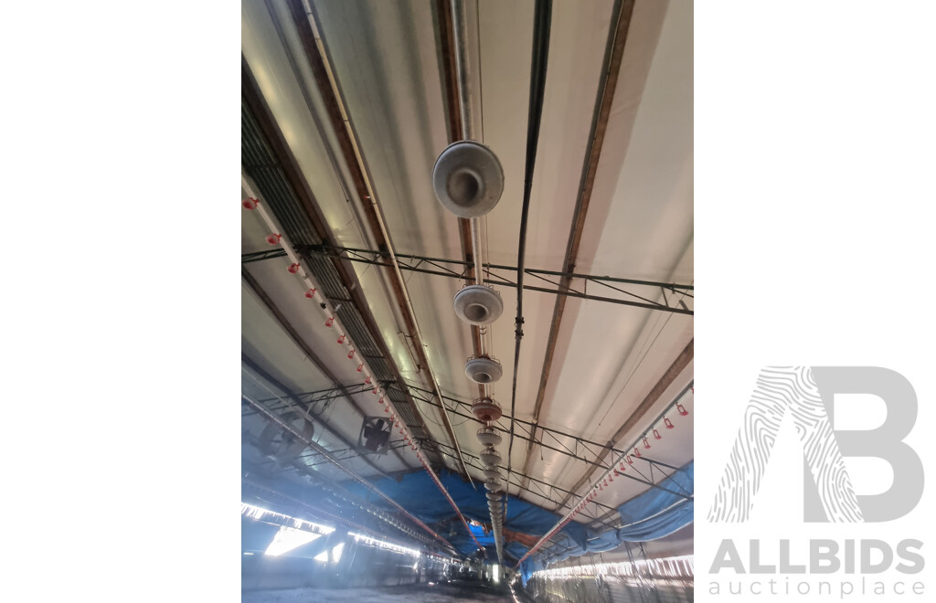 Quantity of 4 (100m) Poultry Shed Gamma Feeders & Watering Pulley Systems