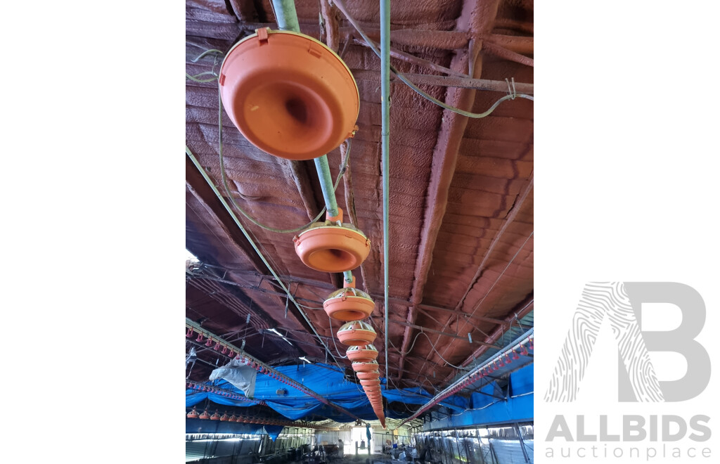 Quantity of 4 (100m) Poultry Shed Gamma Feeders & Watering Pulley Systems