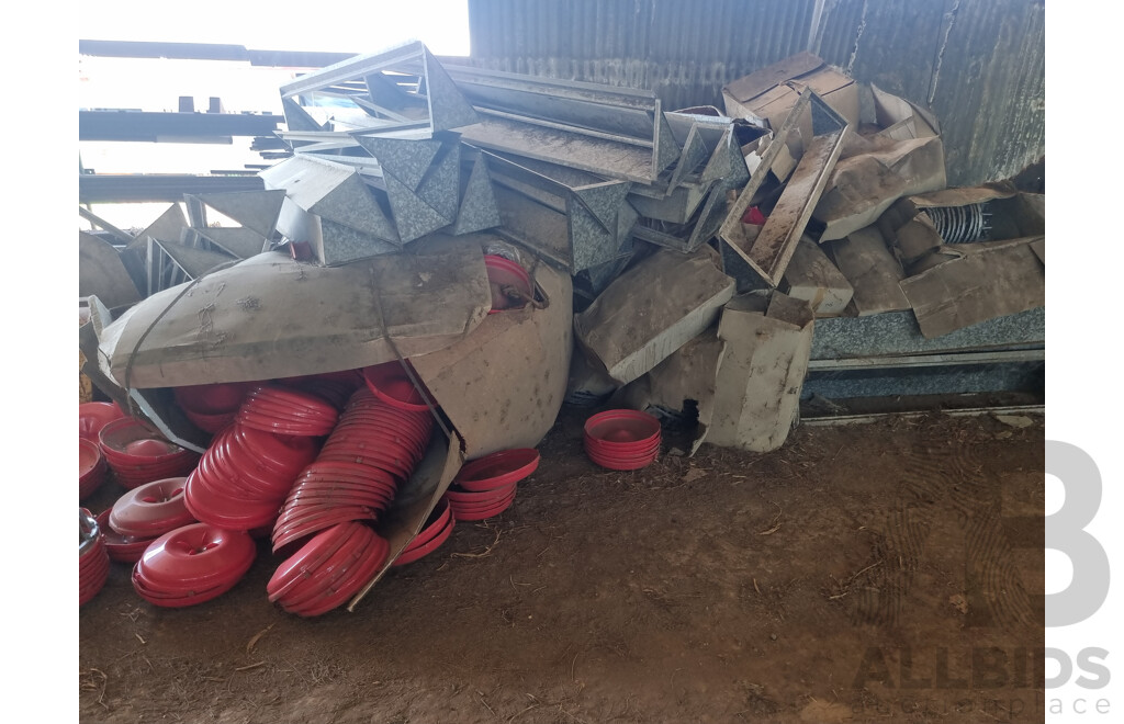 Quantity of 4 (100m) Poultry Shed Gamma Feeders & Watering Pulley Systems