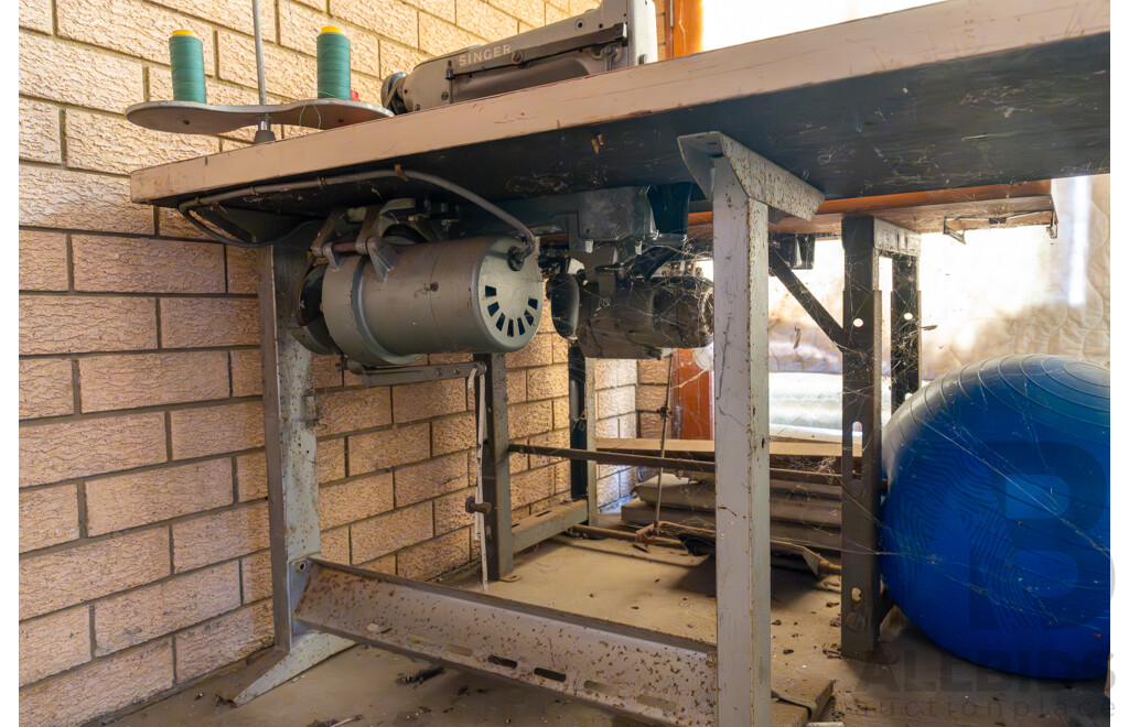 Quantity of 3 Industrial Antique Sewing Machines