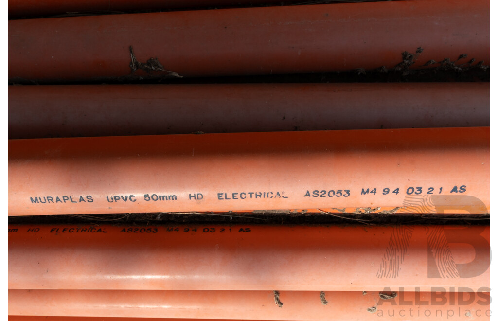 Quantity of Murplas 50mm UPVC Orange Electrical Conduit