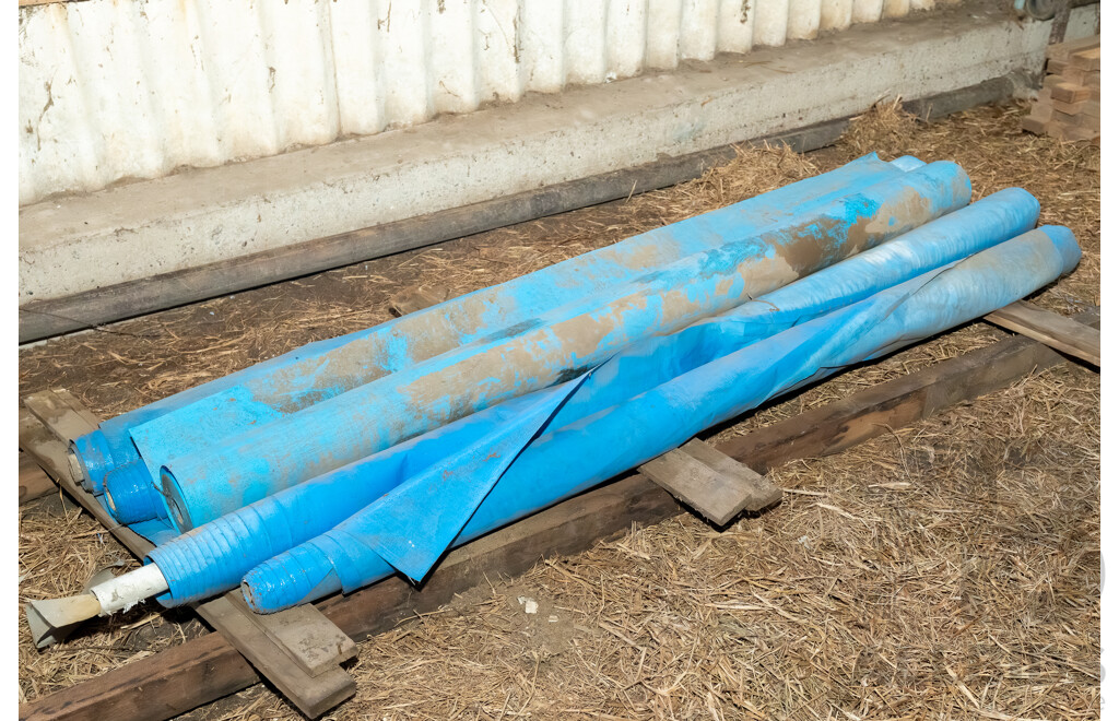Quantity of 5 Rolls of Blue Plastic