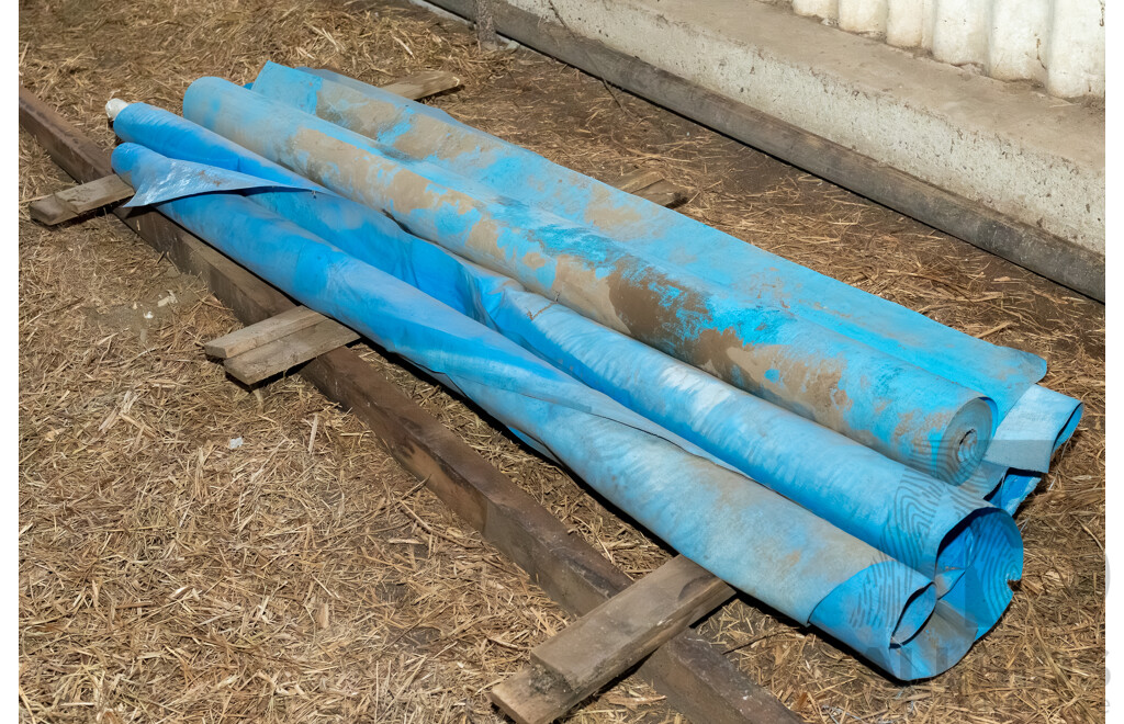 Quantity of 5 Rolls of Blue Plastic