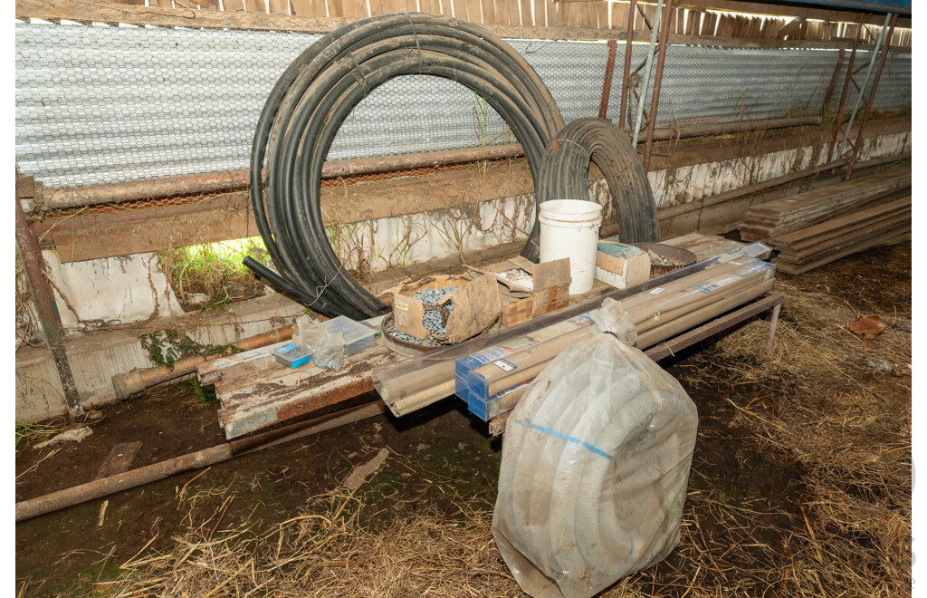 Assorted Job Lot - Ag Line, Poly Pipes and Assorted Screws/Hinges ETC