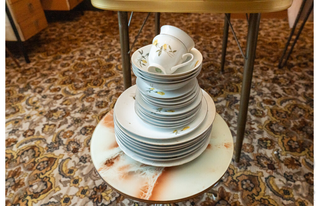 Assorted Job Lot - Crockery, Glassware, Ashtrays and 2 Tables ETC