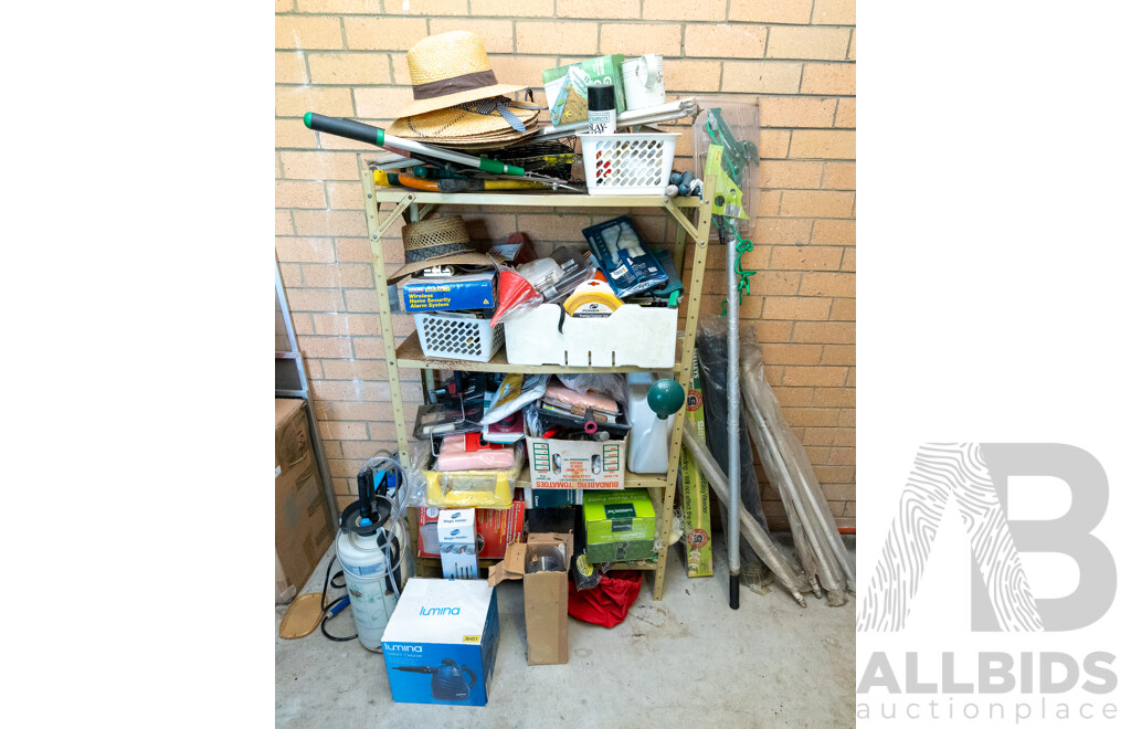 Contents & Shelf - Assorted Gardening & Painting Accessories ETC