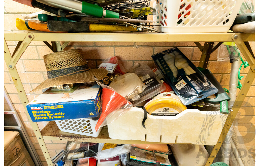 Contents & Shelf - Assorted Gardening & Painting Accessories ETC