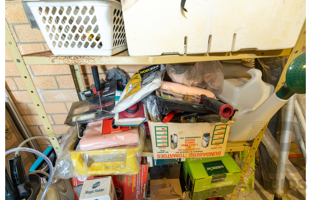Contents & Shelf - Assorted Gardening & Painting Accessories ETC