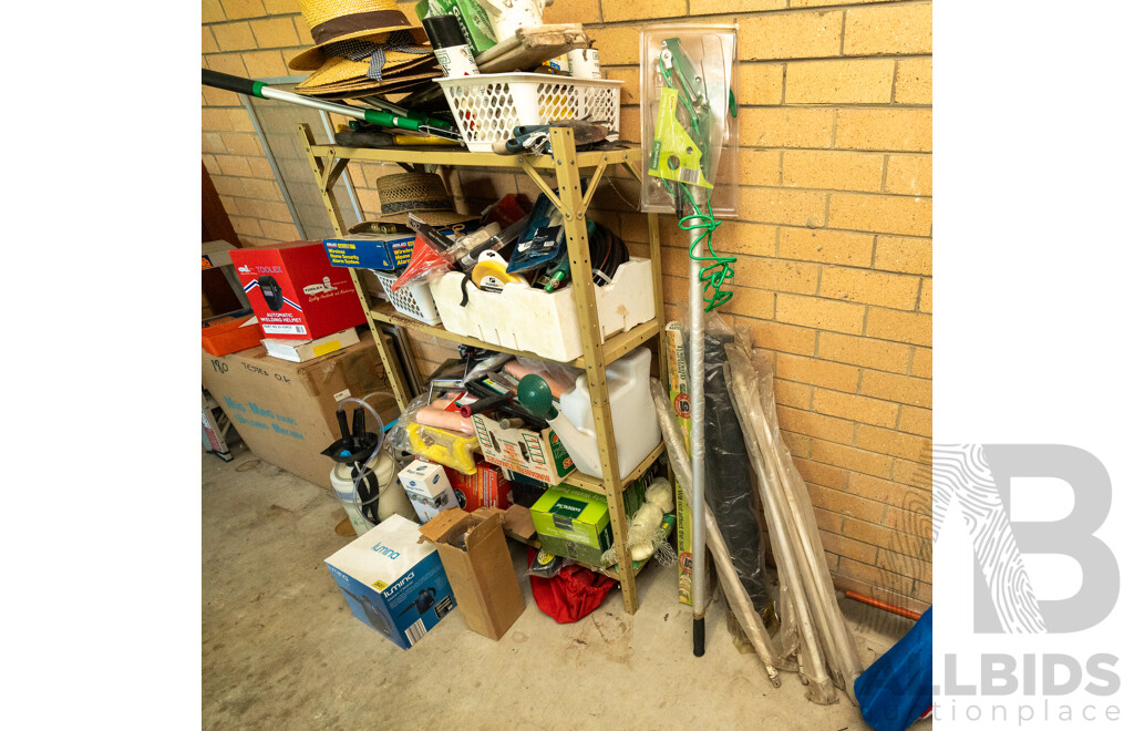 Contents & Shelf - Assorted Gardening & Painting Accessories ETC