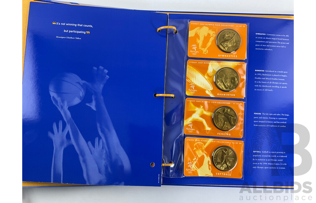 Australian 2000 Five Dollar Coin Collection and Folder, Sydney Olympics - Face Value $140